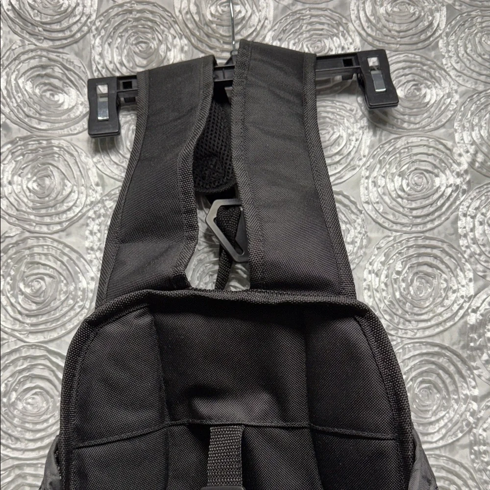 Top Paw Dog Carrier Backpack in Black and Gray with Red Trim